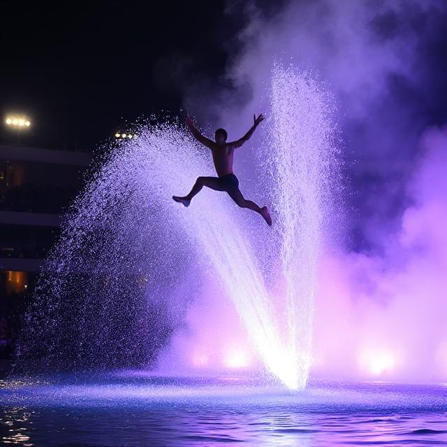 Non-stop live adventure activity in Dubai—La Perle show, pure action.