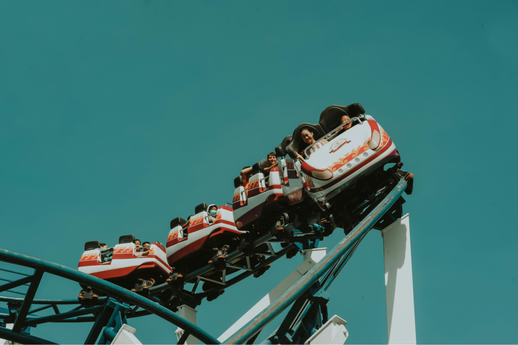 Thrill roller coaster ride adventure activity in Dubai at IMG Worlds