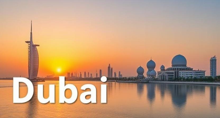 This picture showcases a travel tips for Dubai Tour banner in landscape orientation with an image text'