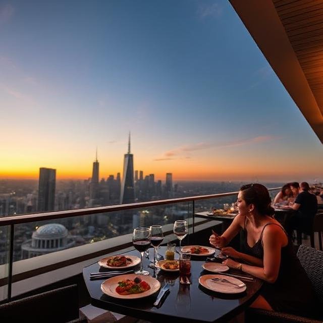 Luxury dinner with Dubai skyline – Best fascinating food for couples on Dubai tour