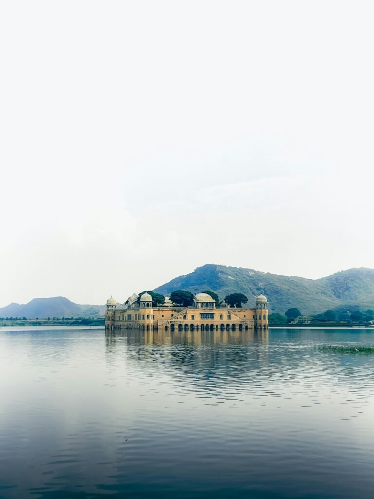 Explore the serene beauty of Jal Mahal, Jaipur's iconic water palace in the midst of Man Sagar Lake.