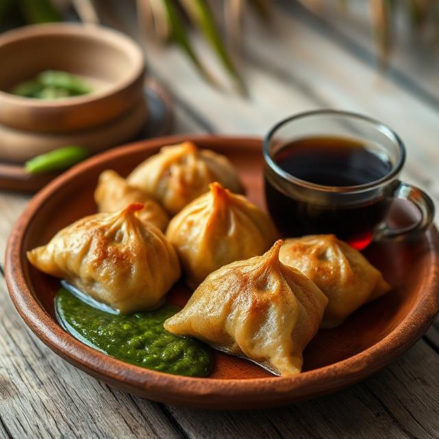 Gulha dumplings served with chilli dip – popular local food in Maldives.